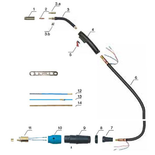 VGA 15 Mini 180 Amper Gazaltı (MIG/MAG) Kaynak Torcu