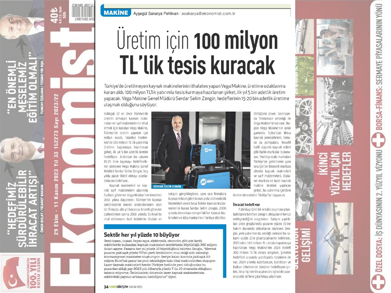 Üretim için 100 milyon TL'lik tesis kuracak